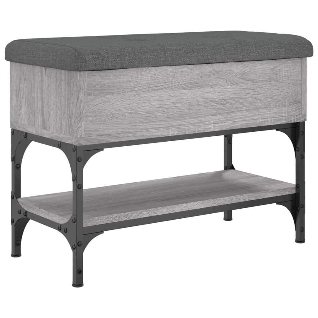VidaXL Schoenenbank 62x32x45 cm bewerkt hout grijs sonoma eikenkleurig