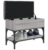 VidaXL Schoenenbank 62x32x45 cm bewerkt hout grijs sonoma eikenkleurig