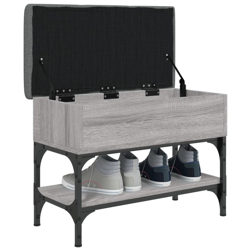 VidaXL Schoenenbank 62x32x45 cm bewerkt hout grijs sonoma eikenkleurig