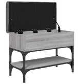 VidaXL Schoenenbank 62x32x45 cm bewerkt hout grijs sonoma eikenkleurig