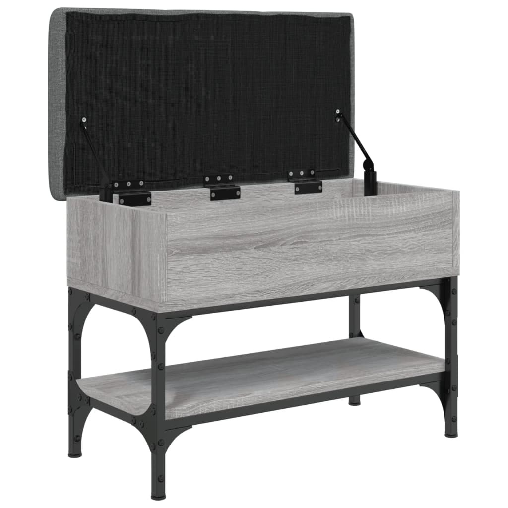 VidaXL Schoenenbank 62x32x45 cm bewerkt hout grijs sonoma eikenkleurig