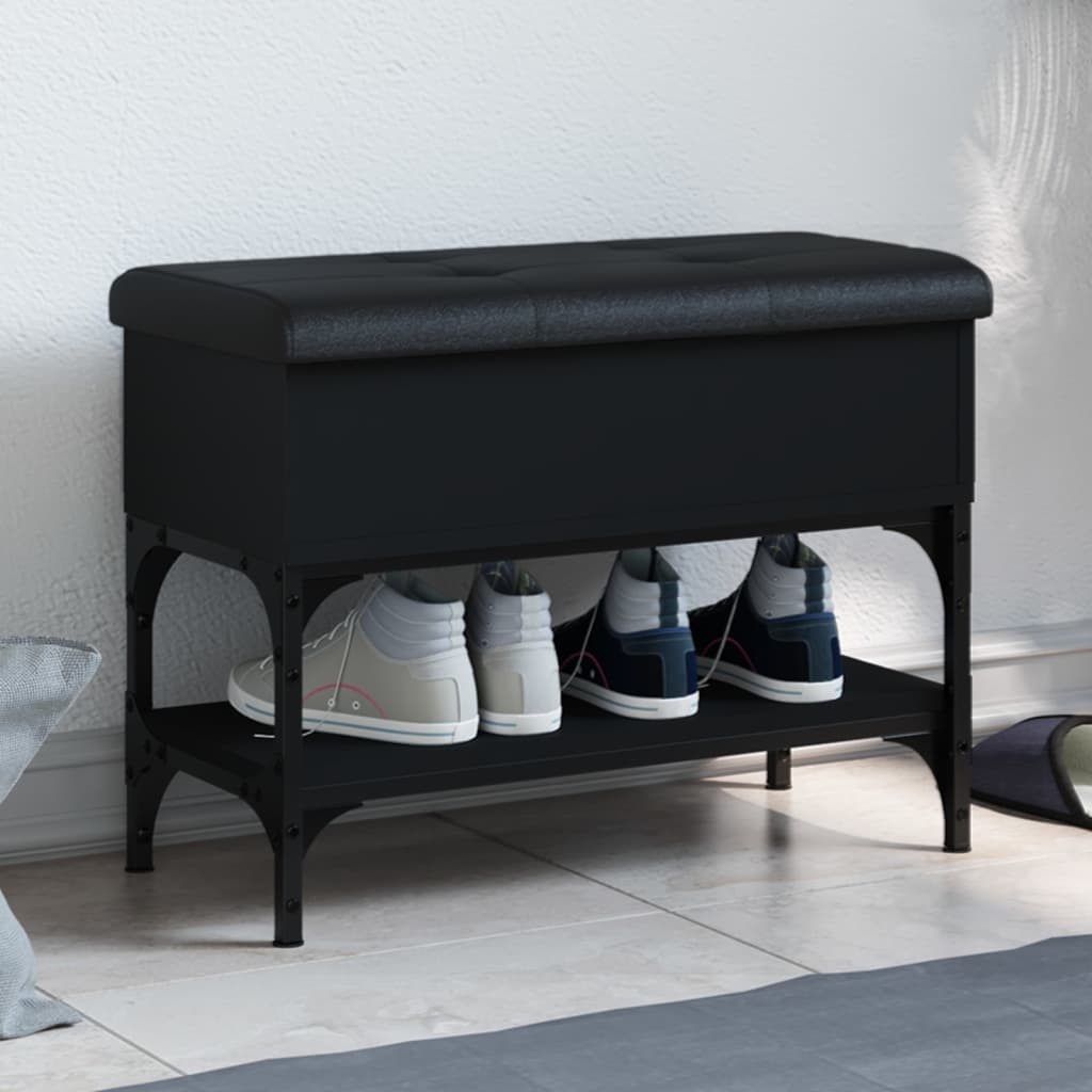 VidaXL Schoenenbank 62x32x45 cm bewerkt hout zwart