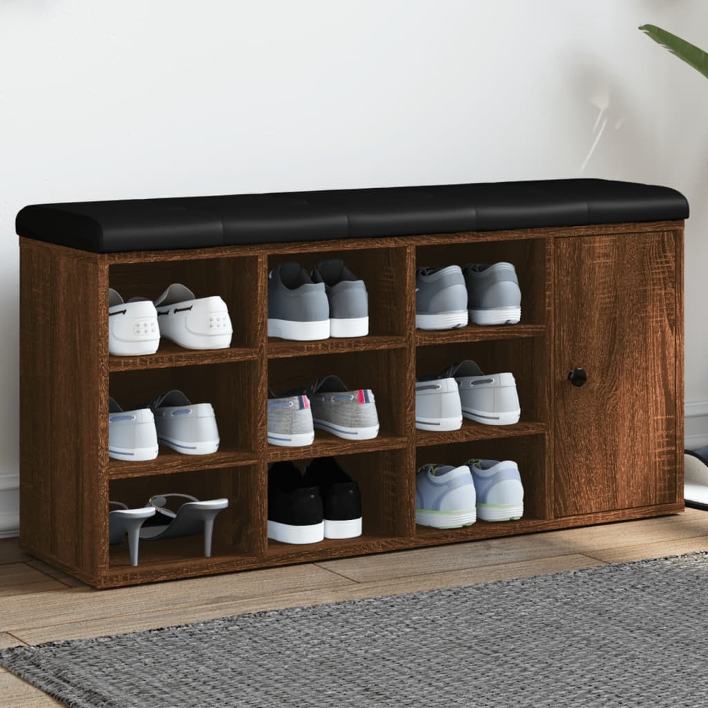 VidaXL Schoenenbank 102x32x50 cm bewerkt hout bruineikenkleurig