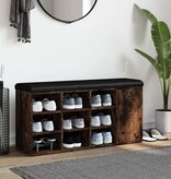 VidaXL Schoenenbank 102x32x50 cm bewerkt hout gerookt eikenkleurig