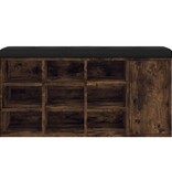 VidaXL Schoenenbank 102x32x50 cm bewerkt hout gerookt eikenkleurig