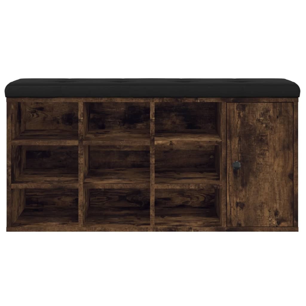 VidaXL Schoenenbank 102x32x50 cm bewerkt hout gerookt eikenkleurig