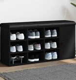 VidaXL Schoenenbank 102x32x50 cm bewerkt hout zwart