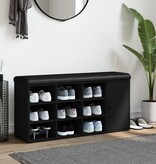 VidaXL Schoenenbank 102x32x50 cm bewerkt hout zwart