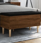 VidaXL Opbergbankje 82x42x46 cm bewerkt hout bruineikenkleurig