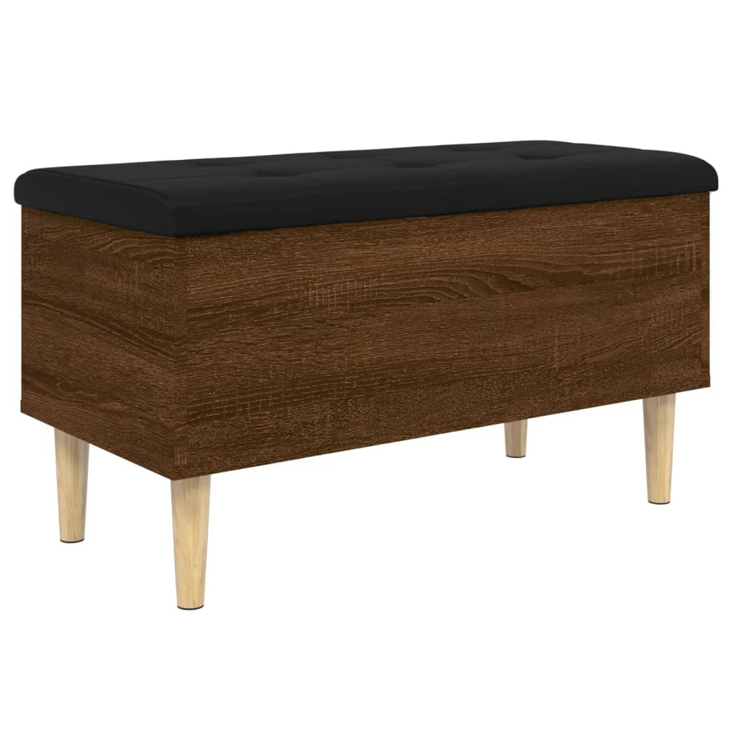 VidaXL Opbergbankje 82x42x46 cm bewerkt hout bruineikenkleurig