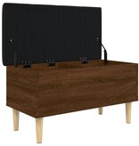 VidaXL Opbergbankje 82x42x46 cm bewerkt hout bruineikenkleurig