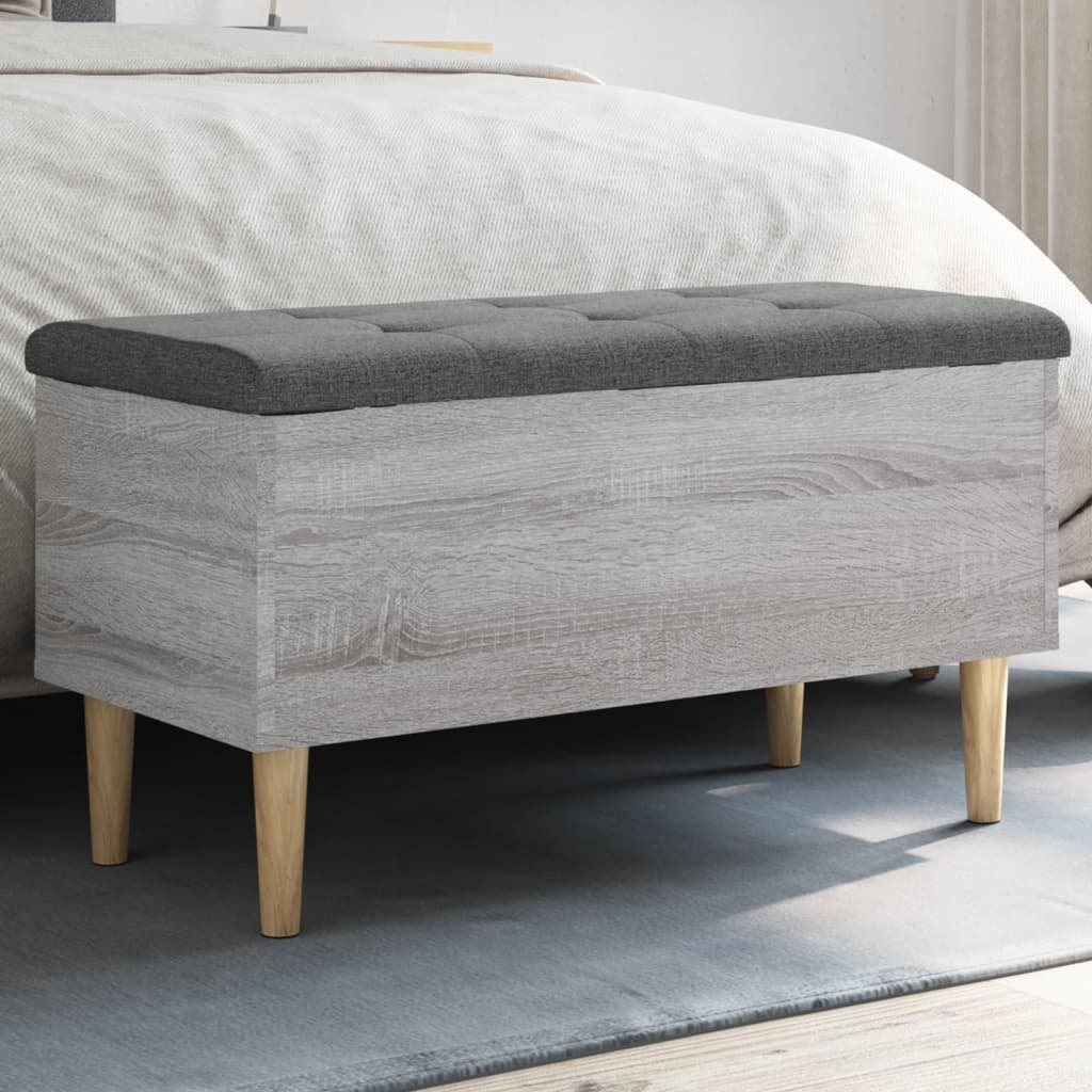 VidaXL Opbergbankje 82x42x46 cm bewerkt hout grijs sonoma eikenkleurig