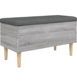 VidaXL Opbergbankje 82x42x46 cm bewerkt hout grijs sonoma eikenkleurig