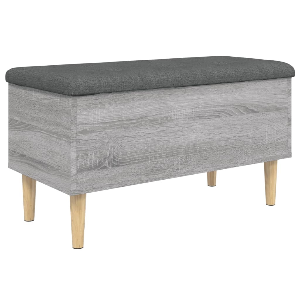 VidaXL Opbergbankje 82x42x46 cm bewerkt hout grijs sonoma eikenkleurig