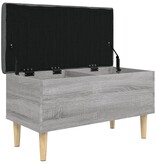 VidaXL Opbergbankje 82x42x46 cm bewerkt hout grijs sonoma eikenkleurig