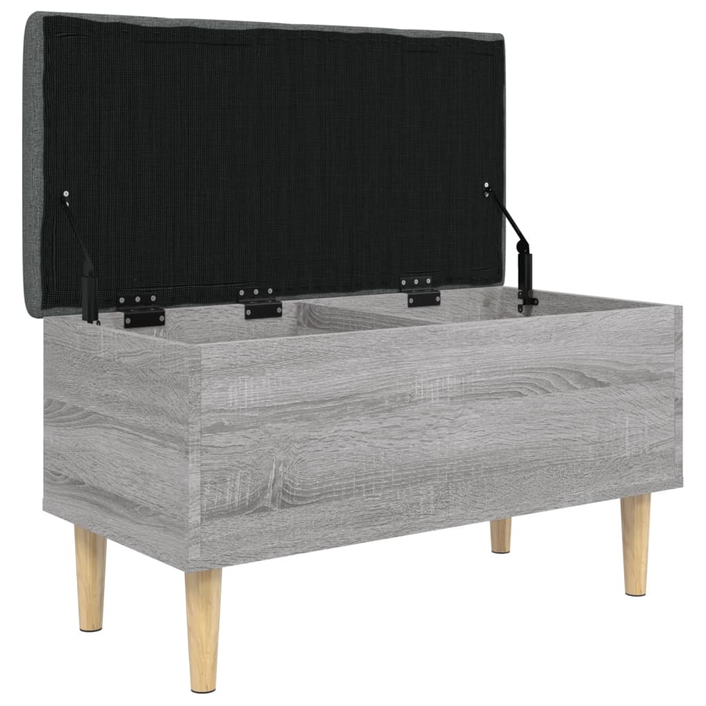 VidaXL Opbergbankje 82x42x46 cm bewerkt hout grijs sonoma eikenkleurig