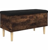 VidaXL Opbergbankje 82x42x46 cm bewerkt hout gerookt eikenkleurig