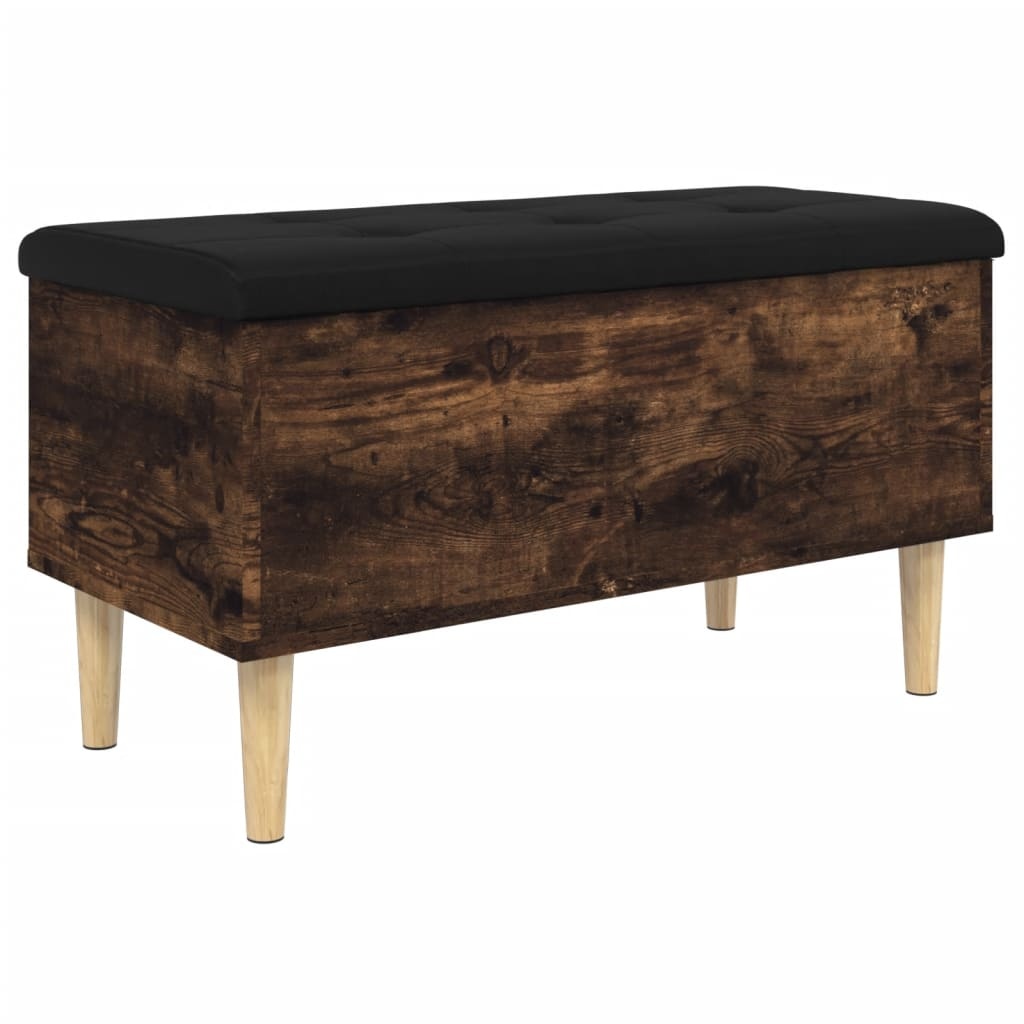 VidaXL Opbergbankje 82x42x46 cm bewerkt hout gerookt eikenkleurig