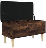 VidaXL Opbergbankje 82x42x46 cm bewerkt hout gerookt eikenkleurig
