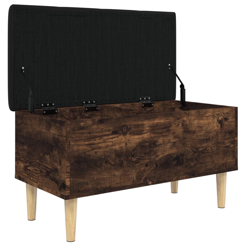 VidaXL Opbergbankje 82x42x46 cm bewerkt hout gerookt eikenkleurig