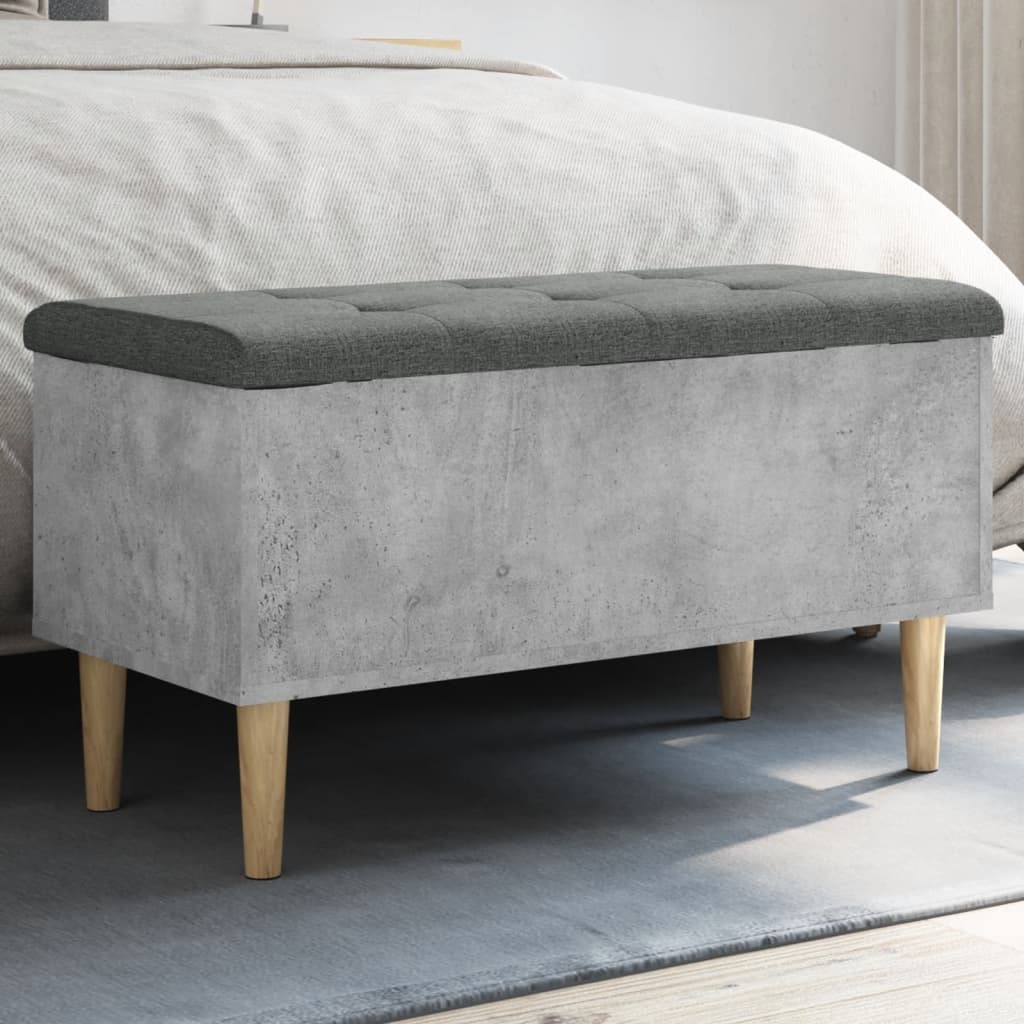 VidaXL Opbergbankje 82x42x46 cm bewerkt hout betongrijs