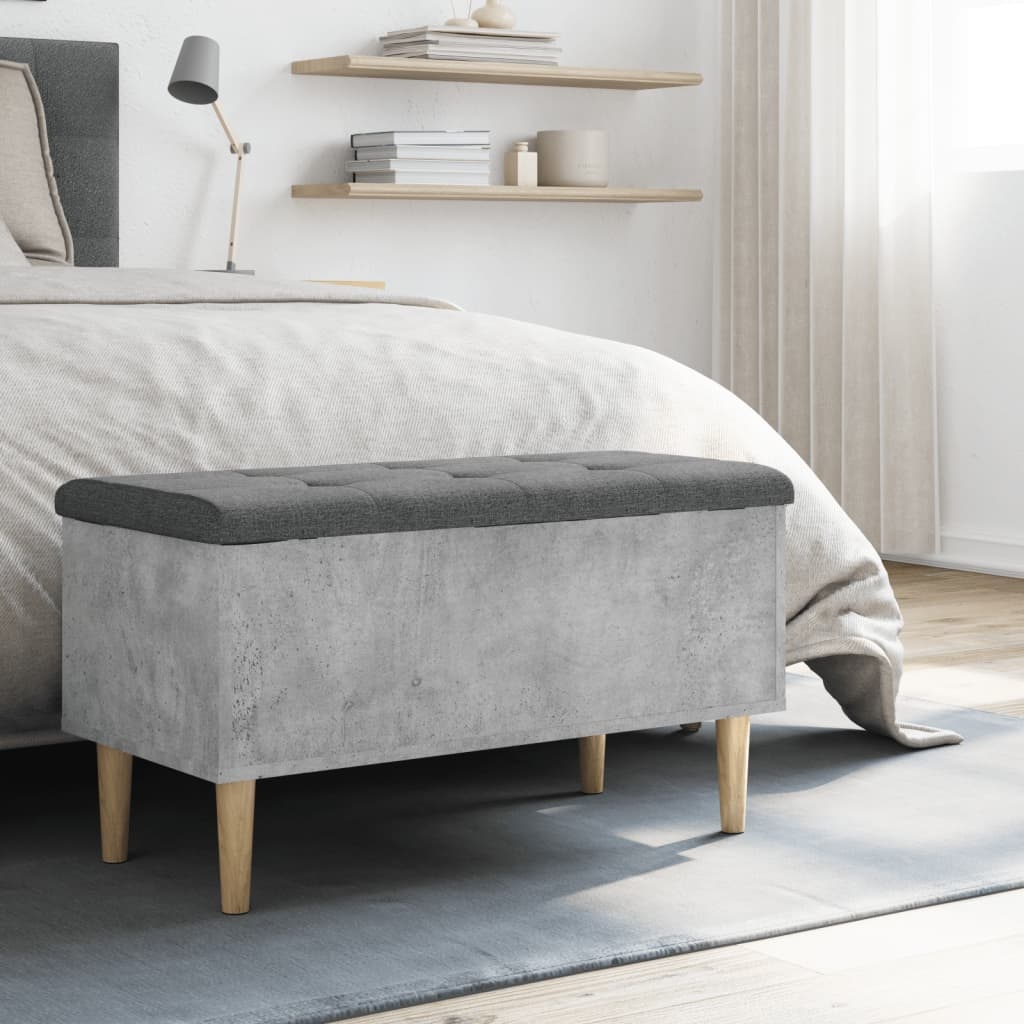 VidaXL Opbergbankje 82x42x46 cm bewerkt hout betongrijs
