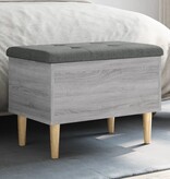 VidaXL Opbergbankje 62x42x46 cm bewerkt hout grijs sonoma eikenkleurig