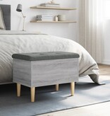VidaXL Opbergbankje 62x42x46 cm bewerkt hout grijs sonoma eikenkleurig