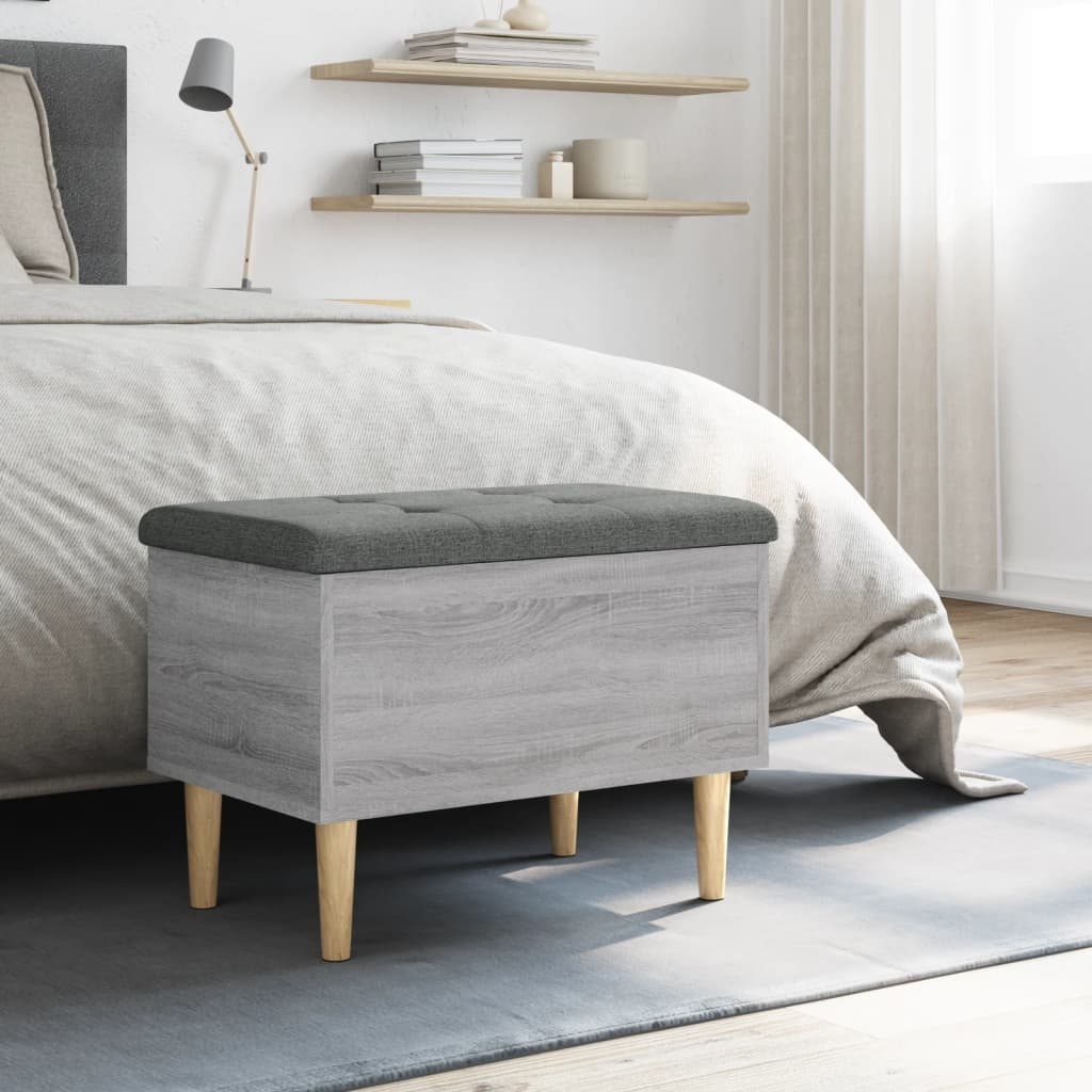 VidaXL Opbergbankje 62x42x46 cm bewerkt hout grijs sonoma eikenkleurig