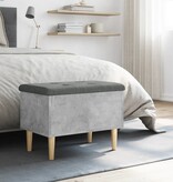 VidaXL Opbergbankje 62x42x46 cm bewerkt hout betongrijs