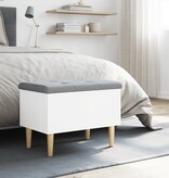 VidaXL Opbergbankje 62x42x46 cm bewerkt hout wit