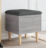 VidaXL Opbergbankje 42x42x46 cm bewerkt hout grijs sonoma eikenkleurig
