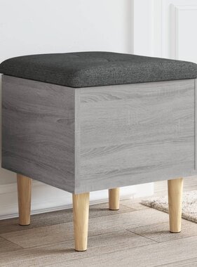 VidaXL Opbergbankje 42x42x46 cm bewerkt hout grijs sonoma eikenkleurig