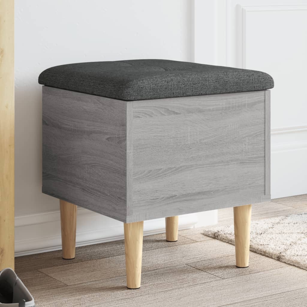 VidaXL Opbergbankje 42x42x46 cm bewerkt hout grijs sonoma eikenkleurig