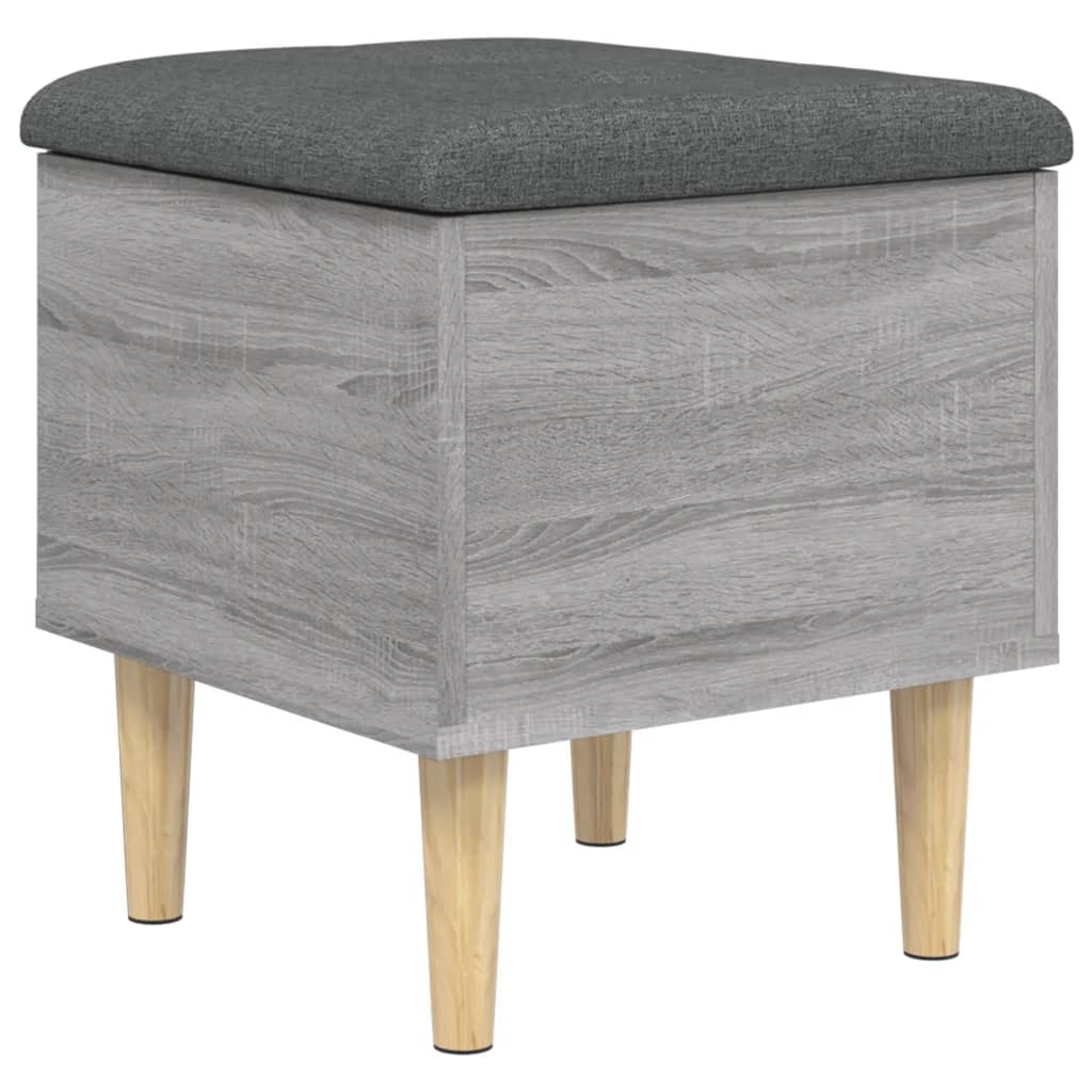 VidaXL Opbergbankje 42x42x46 cm bewerkt hout grijs sonoma eikenkleurig