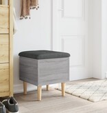 VidaXL Opbergbankje 42x42x46 cm bewerkt hout grijs sonoma eikenkleurig
