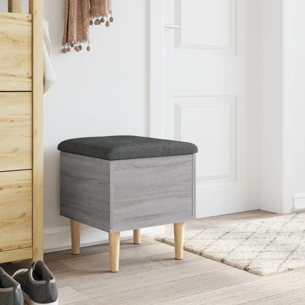 VidaXL Opbergbankje 42x42x46 cm bewerkt hout grijs sonoma eikenkleurig