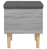 VidaXL Opbergbankje 42x42x46 cm bewerkt hout grijs sonoma eikenkleurig