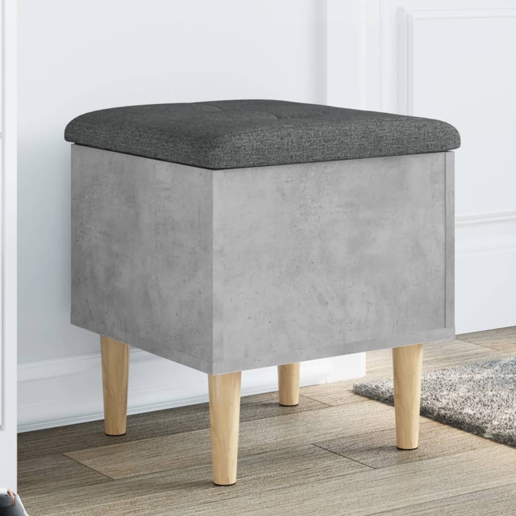 VidaXL Opbergbankje 42x42x46 cm bewerkt hout betongrijs