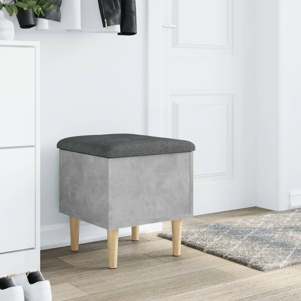 VidaXL Opbergbankje 42x42x46 cm bewerkt hout betongrijs