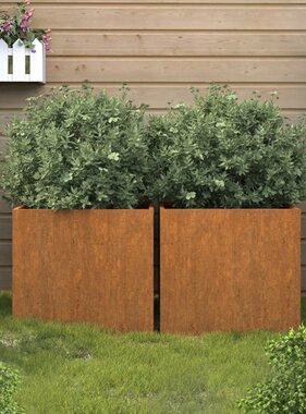 vidaXL Plantenbakken 2 st 49x47x46 cm cortenstaal