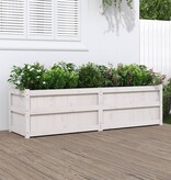 VidaXL Plantenbak 180x50x50 cm massief grenenhout wit