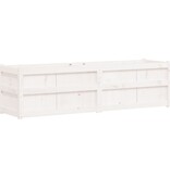 VidaXL Plantenbak 180x50x50 cm massief grenenhout wit