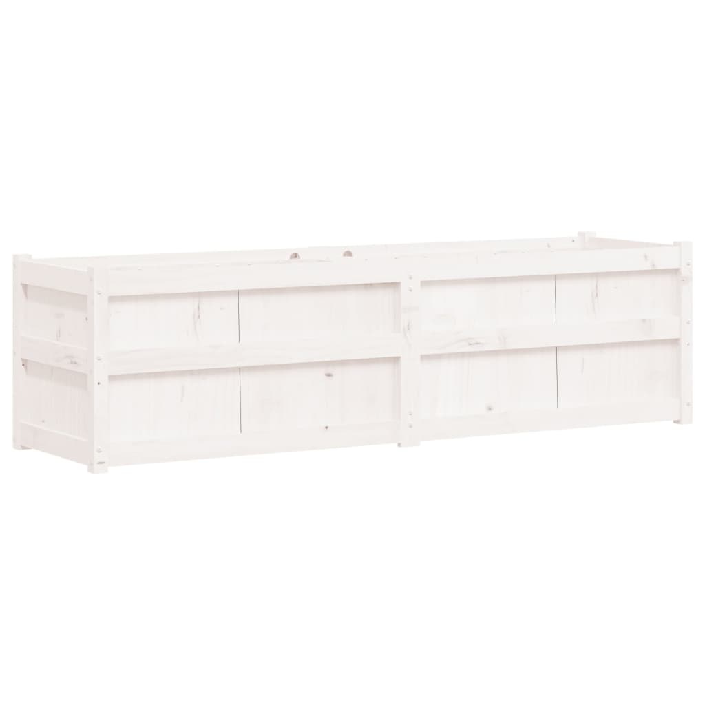 VidaXL Plantenbak 180x50x50 cm massief grenenhout wit