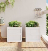 VidaXL Plantenbakken 2 st cm massief grenenhout wit