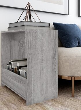 VidaXL Bijzettafel 50x26x50 cm bewerkt hout grijs sonoma eikenkleurig