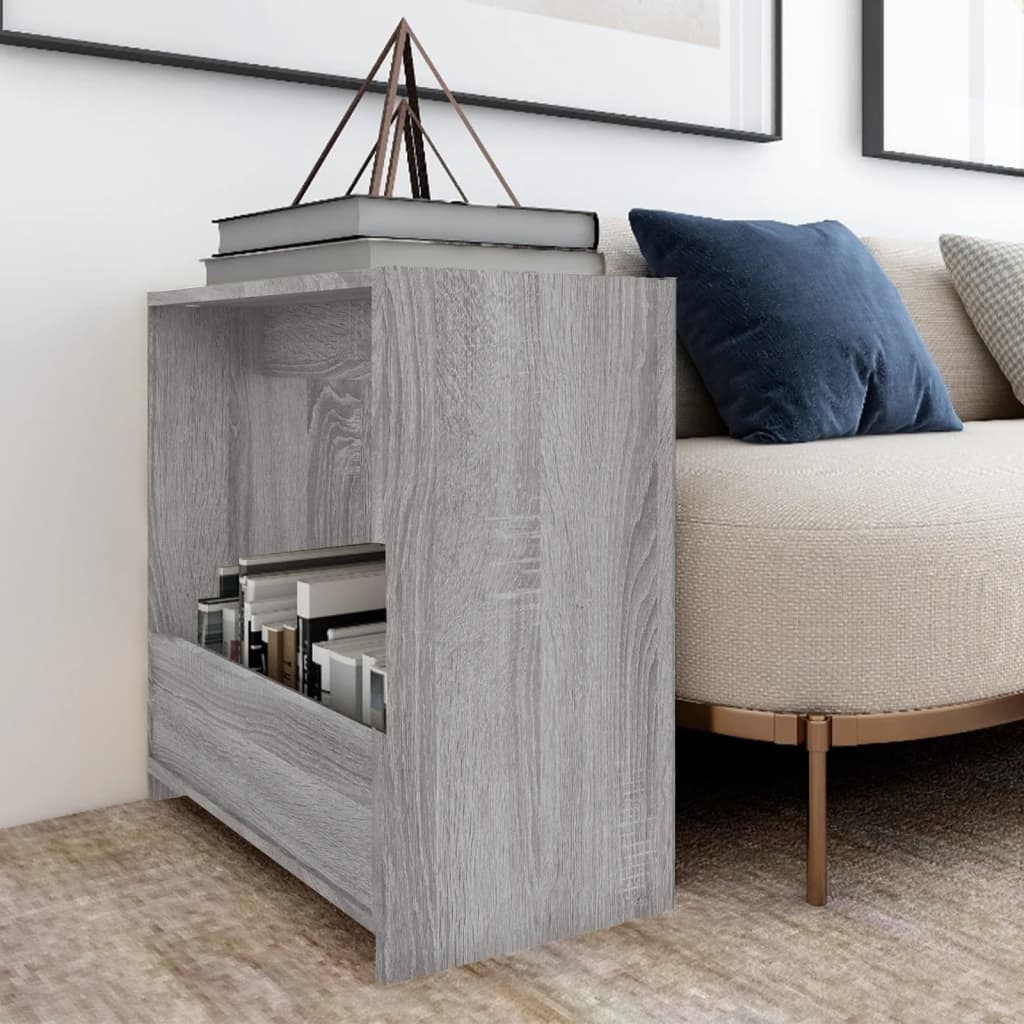 VidaXL Bijzettafel 50x26x50 cm bewerkt hout grijs sonoma eikenkleurig