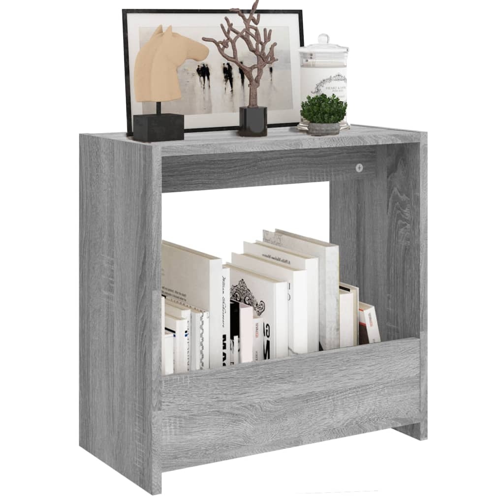 VidaXL Bijzettafel 50x26x50 cm bewerkt hout grijs sonoma eikenkleurig