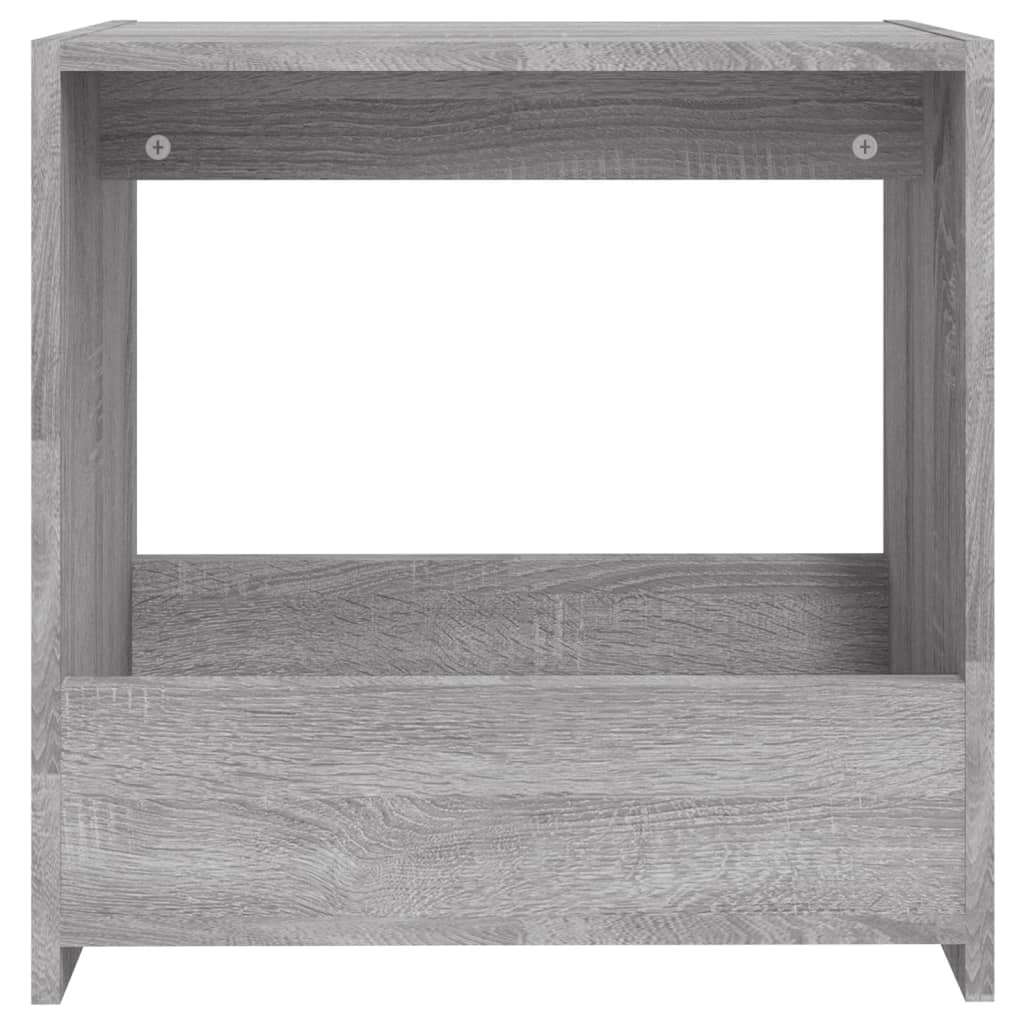 vidaXL Bijzettafel 50x26x50 cm bewerkt hout grijs sonoma eikenkleurig