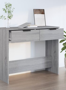 vidaXL Wandtafel 90x36x75 cm bewerkt hout grijs sonoma eikenkleurig